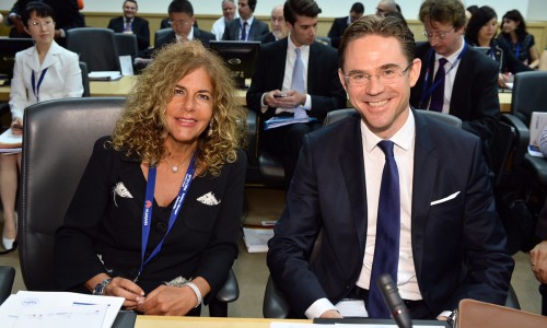 Emma Marcegaglia, BusinessEurope President and Jyrki Katainen, European Commission Vice President for jobs, growth, investment and competitiveness