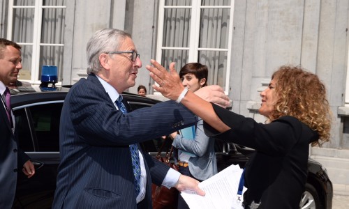 Emma Marcegaglia, BusinessEurope President and European Commission President Jean-Claude Juncker
